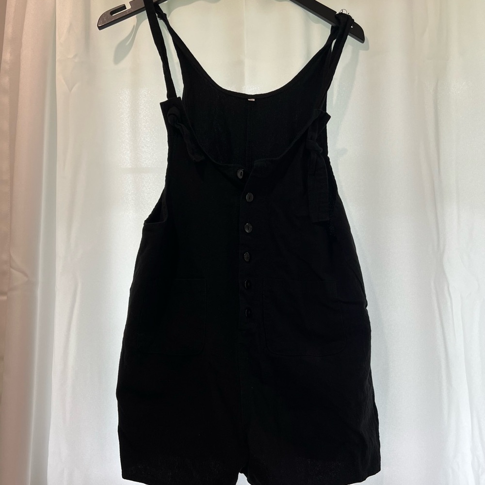 Black Button-Front Romper